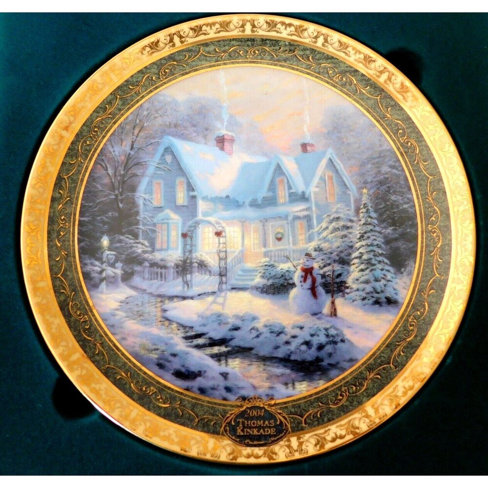 2004 Thomas Kinkade Blessings of Christmas Cherished Memories Plate
